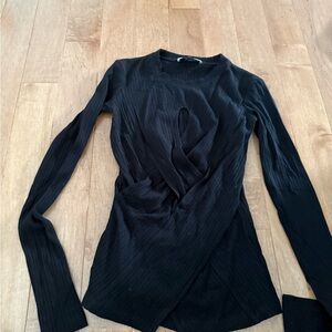 Bailey 44 Black Textured Long Sleeve Top